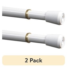  2 pack Mainstays 7/16" Adjustable Tension Curtain Rod, 28-48", White