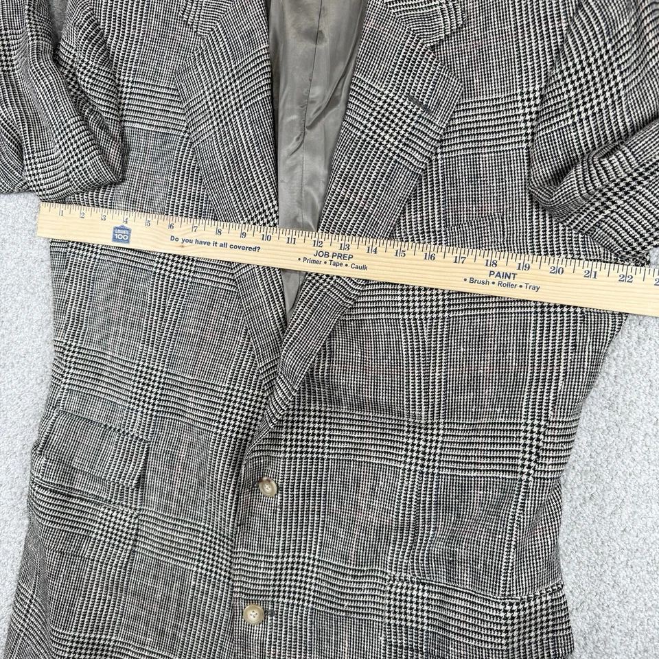 Vintage Polo Ralph Lauren Blazer Jacket Mens Size 44 Gray Houndstooth Plaid - Image 4 of 4