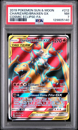 Charizard & Braixen-GX graded PSA 7 for sale on eBay