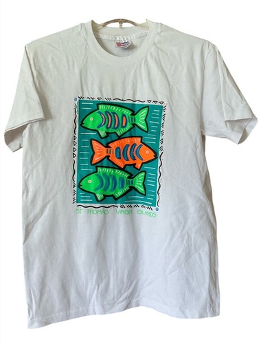 Vintage St Thomas T Shirt Single Stitch Virgin Islands 90s USA- Size M Medium