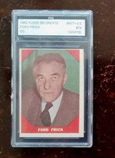 1960 Topps Baseball Card #74 FORD FRICK Graded 9.5 Mint + By FGS