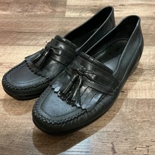 G.H. Bass Men's Sz 11 Black Leather Kiltie Pinch Dress Tassel Brazilian Loafers