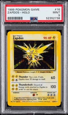 Zapdos - 1999 - 16/102 - PSA 9 - Pokemon Game - Holo - Image 1 of 2