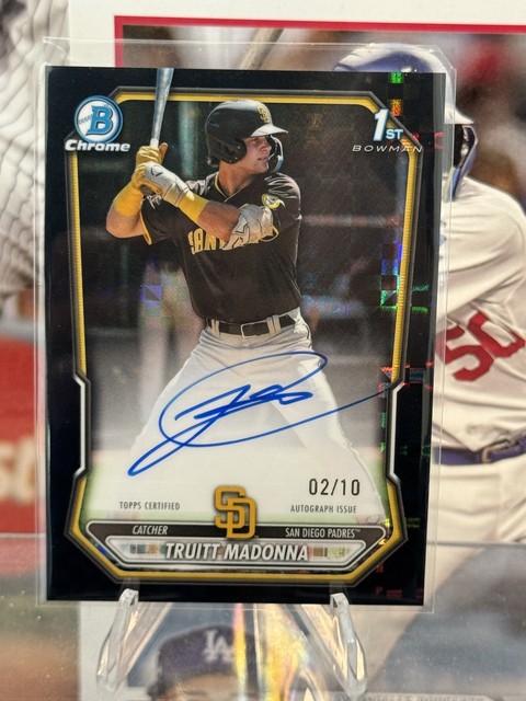 2026 Topps Bowman Truitt Madonna 1st Auto Black X-Fractor  2/10 SSP Padres