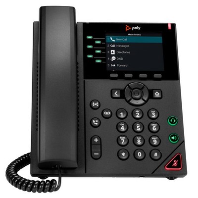 Poly VVX 350 6-Zeilen IP Tischtelefon und PoE-fähig 3-Wege Anruffähigkeit