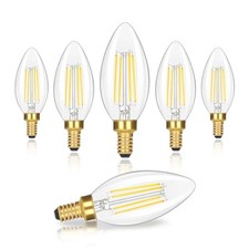 Dimmable E12 Candelabra LED Light Bulbs 60W 6 Count Pack of 1 Daylight White