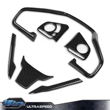 Carbon Fiber Look Interior Steering Wheel Cover Trim Fits Honda Civic 2016-2021