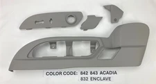 09-12 Acadia Enclave LH Drivers Power Seat Switch Bezel Trim Panel Lt Gray