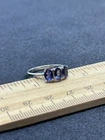 Sterling Silver Unknown Blue Gemstone Ring- 1.8 Grams-Size 7-Vintage Estate Find