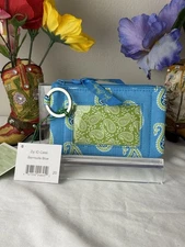 Vera Bradley Zip ID Case NWT - Bermuda Blue Retired Pattern - Card Holder
