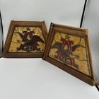 Vintage Anheuser Busch Stained Glass Style Beer Light Panel Inserts Eagle Logo