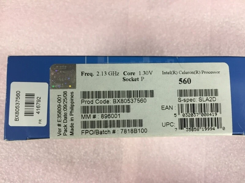 SLA2D Intel Celeron M 560 2.13GHz 533MHz FSB 1MB L2 Cache Socket PGA478 Mobile - Image 2 of 3