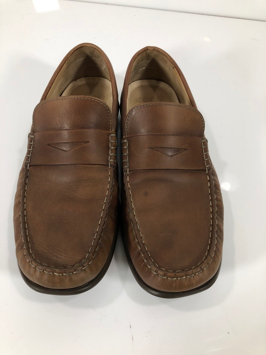 ECCO‎ Classic Penny Loafer Brown Mens 44 Driving Shoes Leather Slip On 0651183 Ecco Brown Leather Penny Loafer Driving Mocs Men main image 4