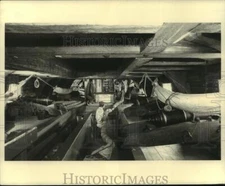 1974 Press Photo Crewmen pass furled sail on Golden Hinde - mjx63274