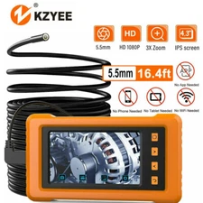 1080P 16.4ft Industrial Endoscope Borescope 4.3" 5.5mm Inspection Snake Camera