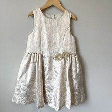Pippa  Julie Girls Party Dress Size 6 Gold Ivory Holiday Flower Girl Wedding