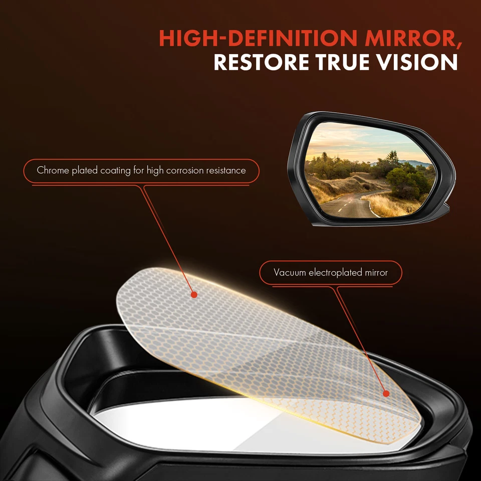 Espejo retrovisor térmico eléctrico negro del lado izquierdo del conductor para Volkswagen Golf GTI 2015-2021 Foto 4 de 4