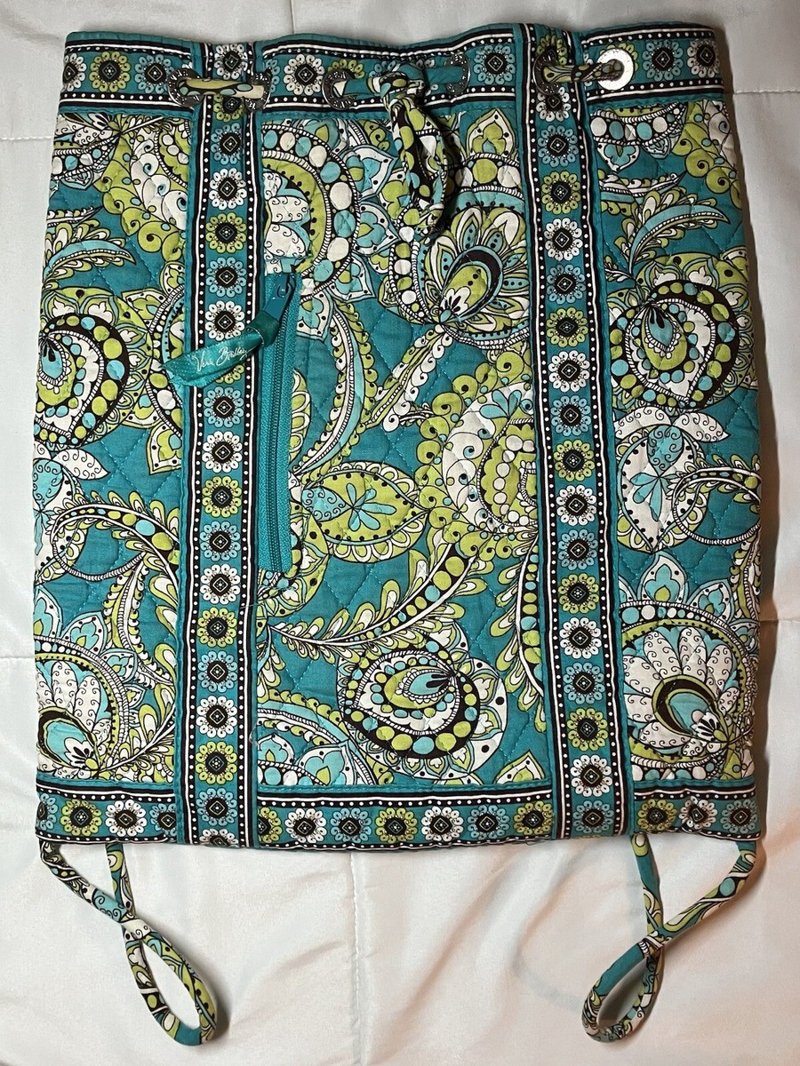 Vera Bradley Backpack Bag Paisley Peacock Drawstring | eBay display picture 3