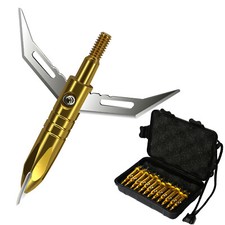 12Pcs Hunting Broadheads 100Gr Golden Expandable Sharp Blade Crossbow Arrow Tips