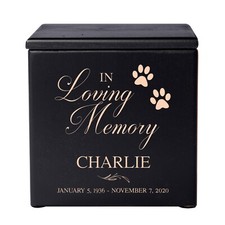 Custom Memorial Keepsake Urn Box for Pet Ashes 4.5x4.5 - In Loving Memory