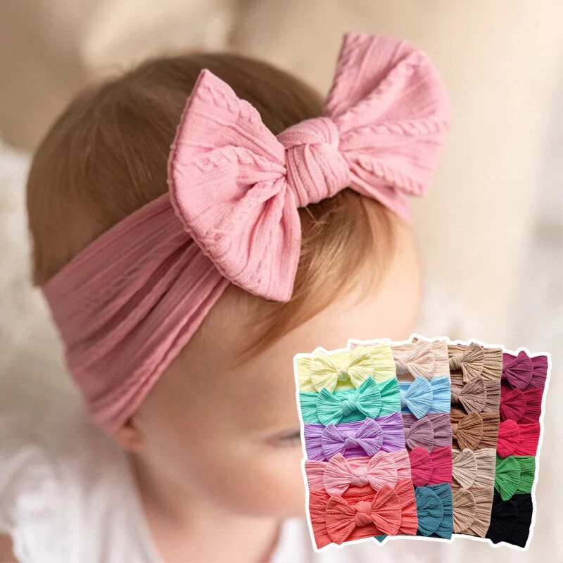5X Baby Girls Large Bow Knot Headband Infant Newborn Toddler Hair Band Head Wr - Image 4 of 4
