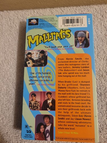Mallrats (VHS, 1995) Kevin Smith, Jeremy London, Jason Lee, Jason Mewes - Picture 2 of 3