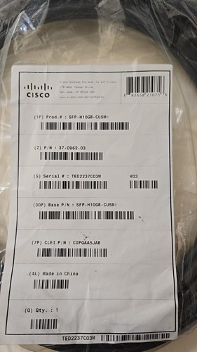 Lot of 6 Cisco SFP-H10GB-CU5M 10GBASE-CU SFP+ Cable - 第 1/2 張圖片
