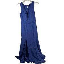 NEW JJ's House Navy Blue Long Maxi Gown Dress Sleeveless Size 8 Slit