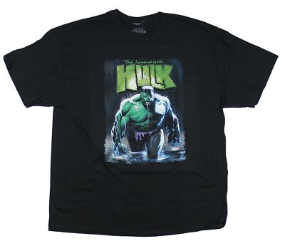 Hulk Marvel Adult New T-Shirt Incredible Hulk Drenched in Water Rain 