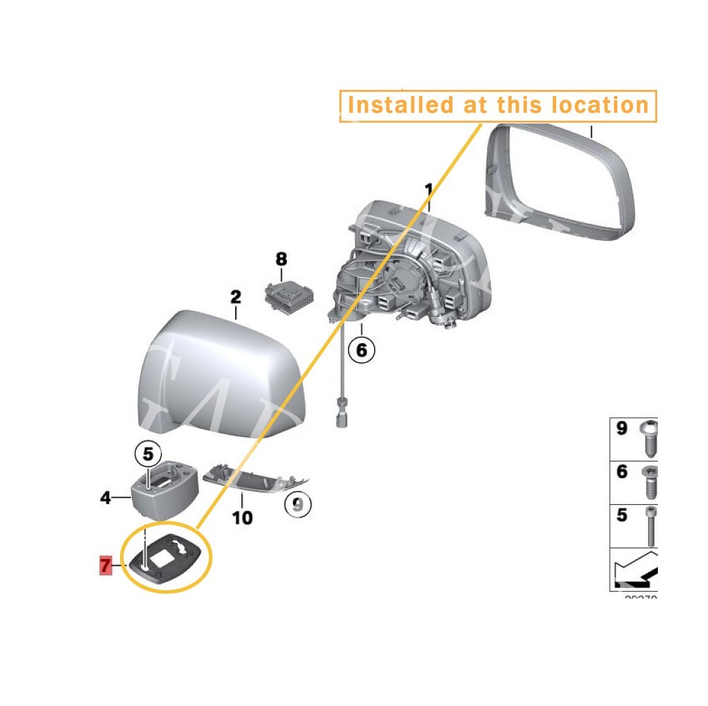 For Rolls Royce Phantom 2017-2018 Mirror Seal Rubber Left OEM:51167067227