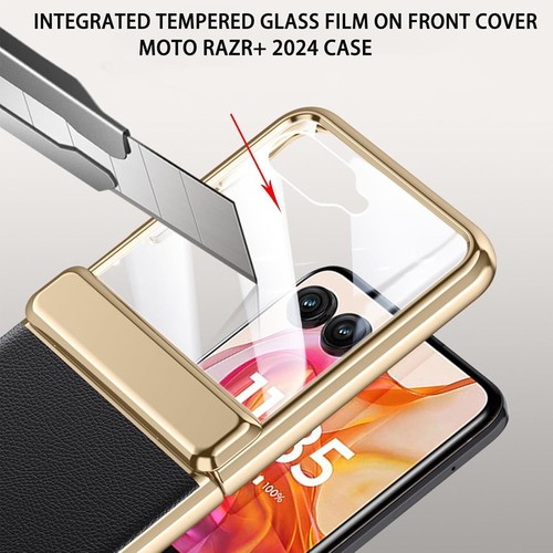 For Motorola Moto Razr+ 2024/Razr Plus 2024 Case With Hinges Protection PU Cover - Picture 6 of 10