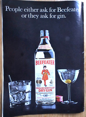 BEEFEATER LONDON GIN 1974 Ad. SPACE SHUTTLE ALCOA auf der Rückseite