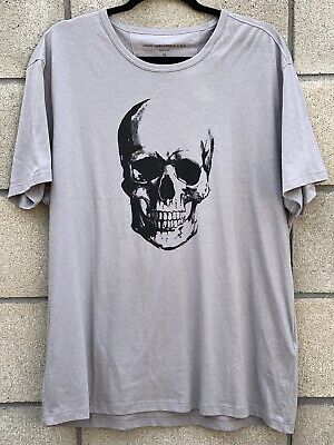 John Varvatos Star USA Men/'s Short Sleeve Skull Graphic Crew T-Shirt Stone Grey