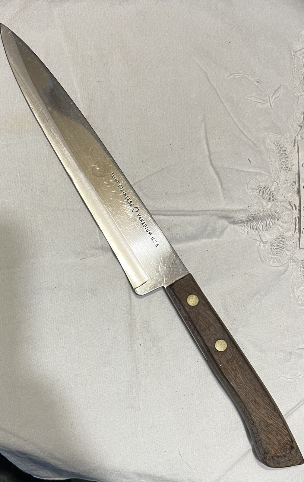 Knife Flint Stainless Vanadium USA Wood Handle 13” With 8” Blade eBay