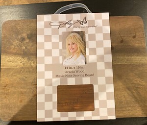 Dolly Parton 14" x 10" Acacia Wood Music Note Serving Board New
