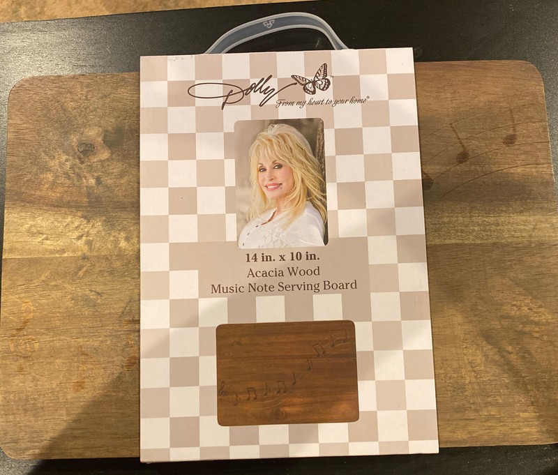 Dolly Parton 14" x 10" Acacia Wood Music Note Serving Board New