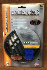 NOS NEW Monster Cable MV3CV-1M "VIDEO 3 Series" Component Video Cable - 1 Meter