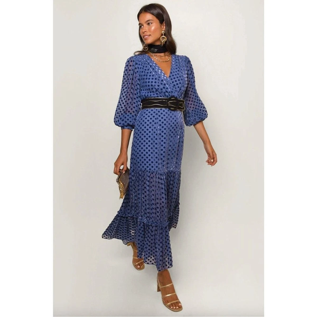 Rixo blue hotsell velvet dress