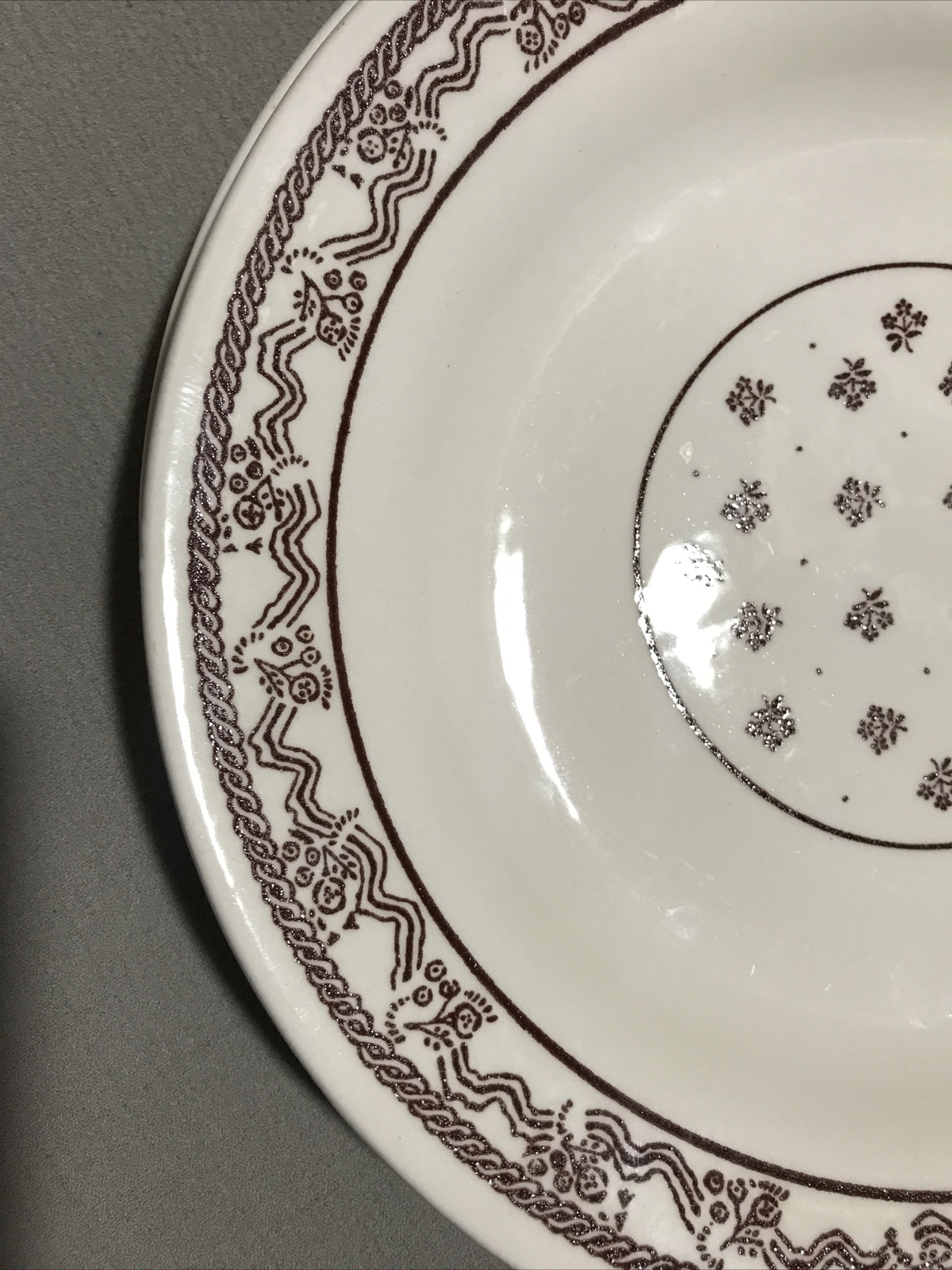 Lot of 2 OXFORD 9" Salad Plates Made in Brazil 78902, Brown on