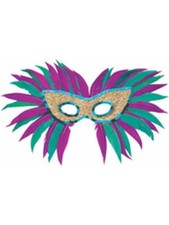 Adult Sequin Feather Mardi Gras Eye Mask
