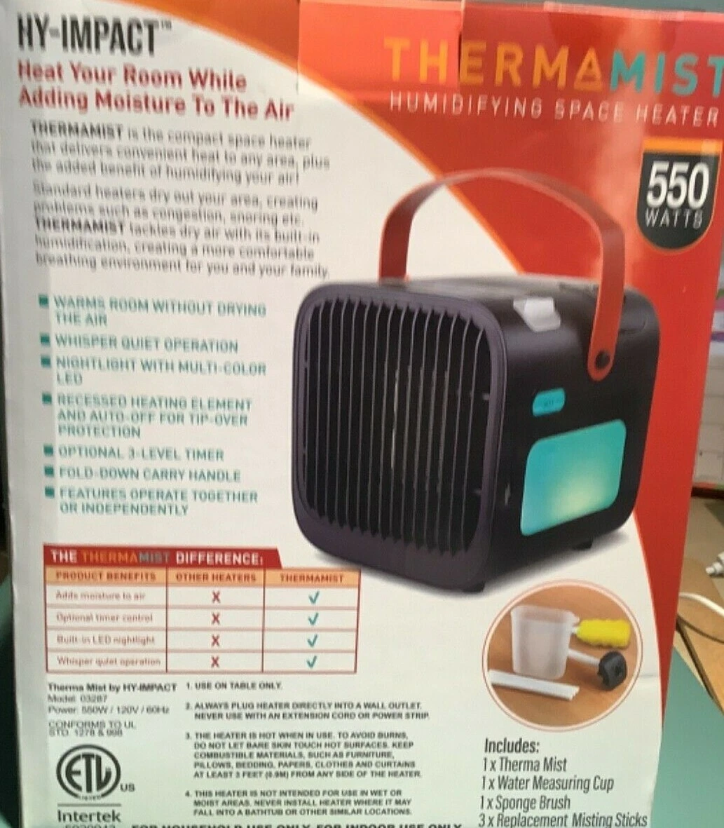 Thermamist Humidifier Space Heater 550 watt With Timer u0026amp; night light |  eBay
