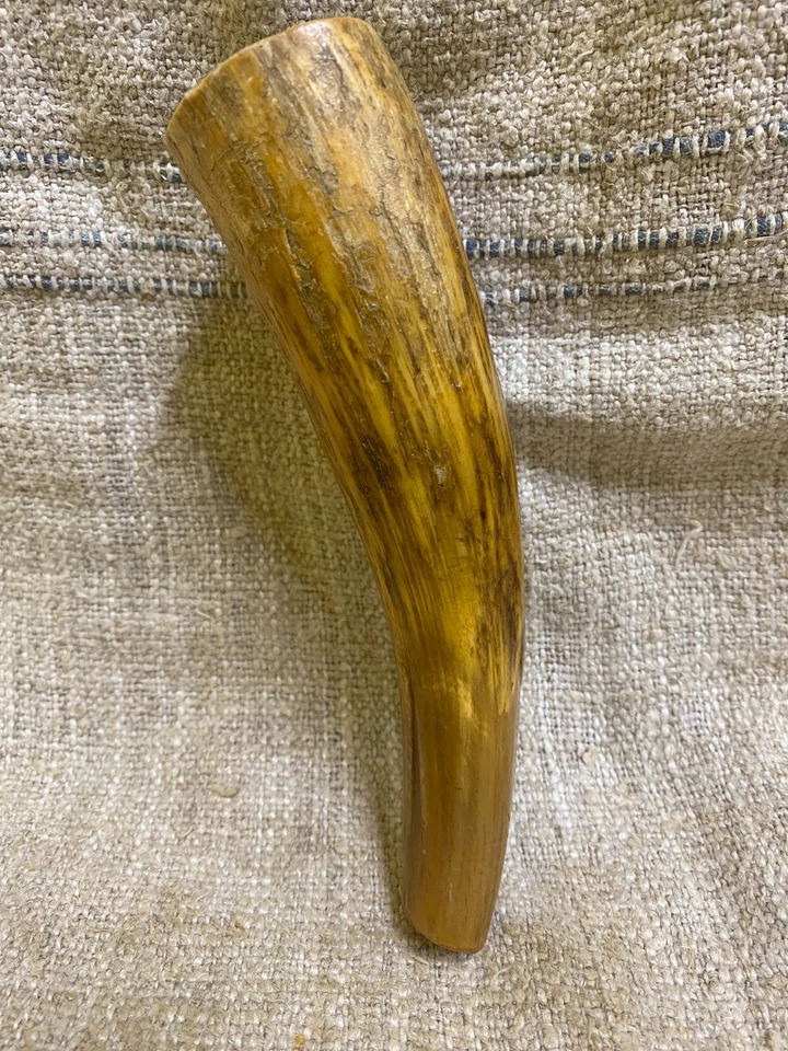 Antique vintage cow horn whetstone grinding stone case made in Slovakia - Image 4 of 4