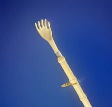 Vintage Hand Back Scratcher Shoe Horn Combo Italian Faux Bamboo 20