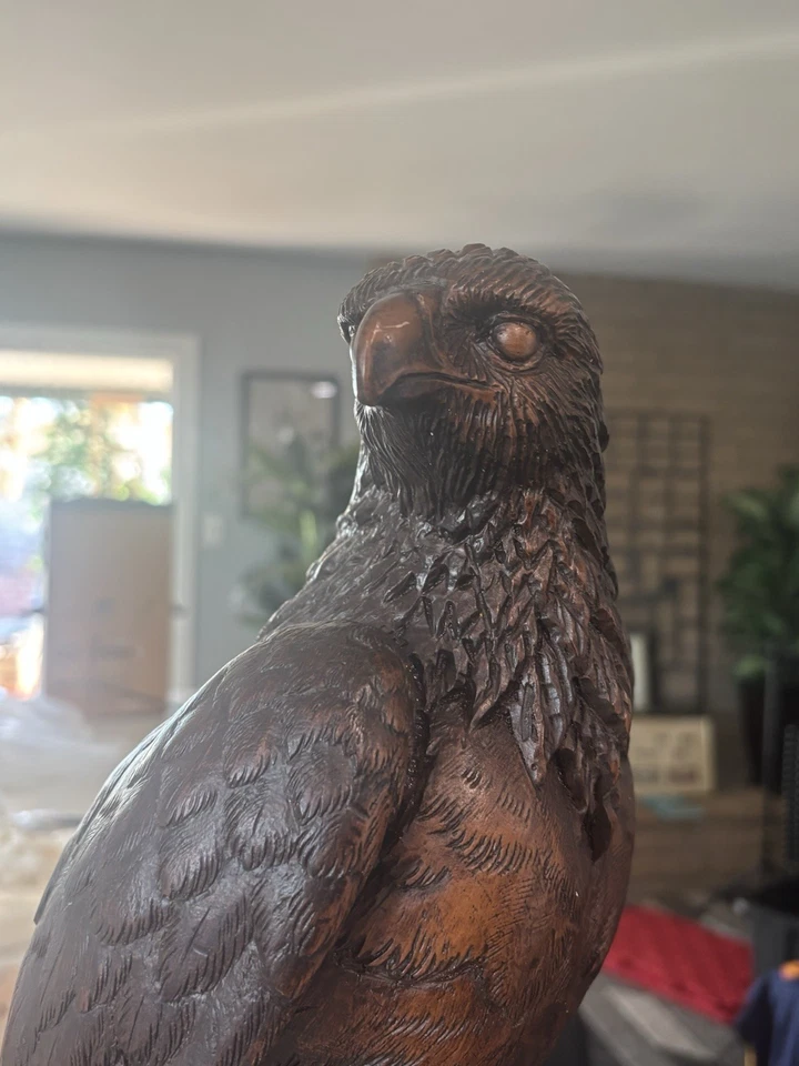 Estatua de águila Red Mill Mfg de colección aspecto de madera escultura de resina hecha a mano EE. UU. Foto 3 de 4