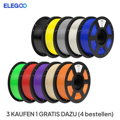 【Kaufe 4 Zahl 3】ELEGOO 1KG PLA PETG Matt PLA+ ABS ASA 3D Drucker Filament 1,75mm