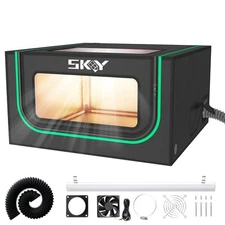 Updated Integrated Laser Engraver Enclosure with LED Light, Ventilation Kit, ...