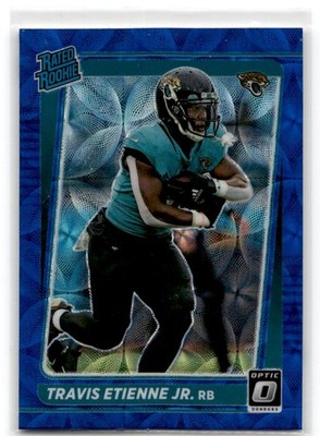 2021 Donruss Optic #214 Travis Etienne Jr. Blue Scope