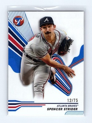 2024 Topps Pristine Blue Pristine Refractor #76 Spencer Strider /75 Braves