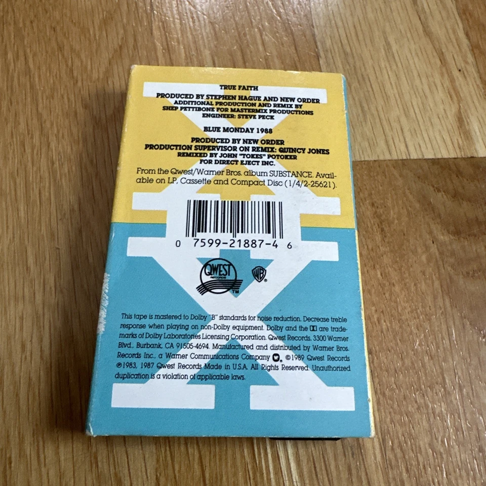 New Order - True Faith Blue Monday 1988 Single Cassette Blue/Yellow Backtrax - Image 2 of 4