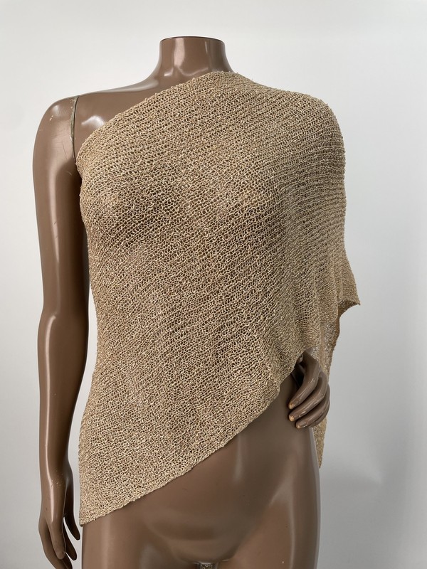 Jaded London Womens Cape Top Sand Beige One Size Infinity Multiway Knit Metallic